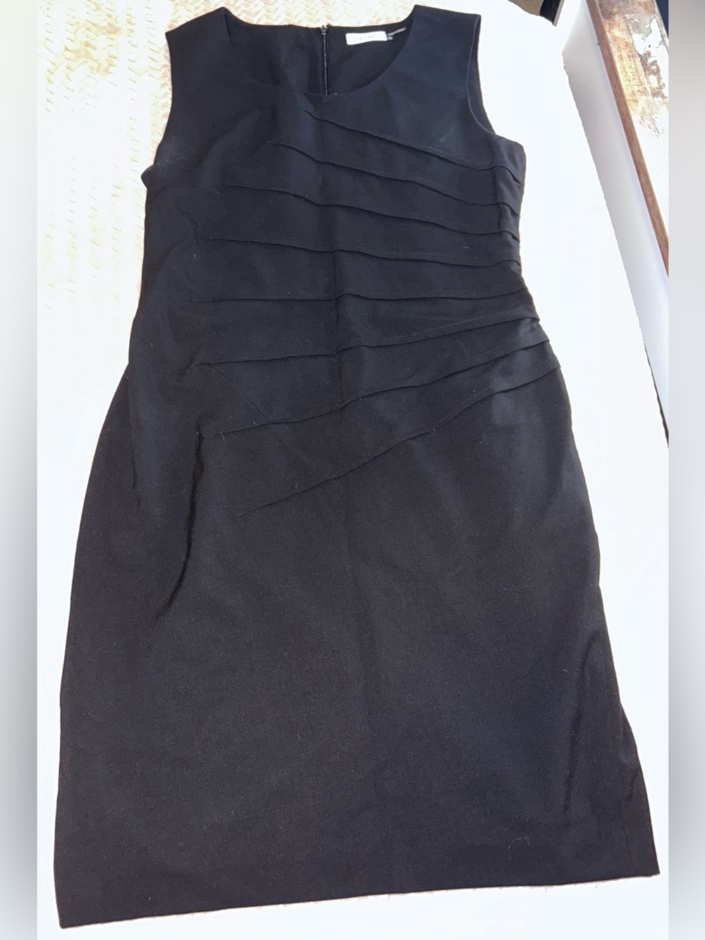 Calvin Klein Black Sheath Dress Size 12 Sleeveless Career Cocktail